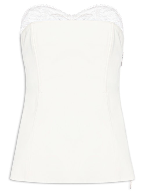 Blusa Feminina Crepe Lace Lara Nko - Branco