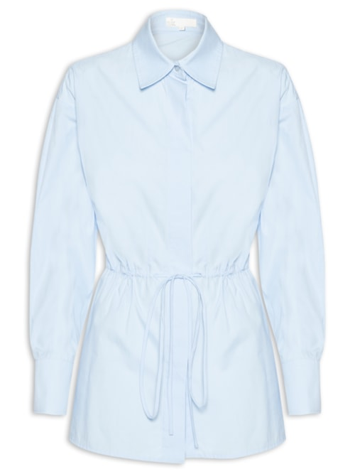 Camisa Feminina Tricoline Paper Priscilla - Azul Camisa Feminina Tricoline Paper Priscilla - Azul