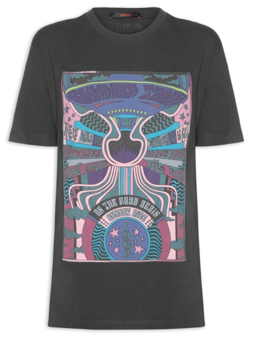 Camiseta Feminina Fun Summer Tour Stone - Preto Camiseta Feminina Fun Summer Tour Stone - Preto