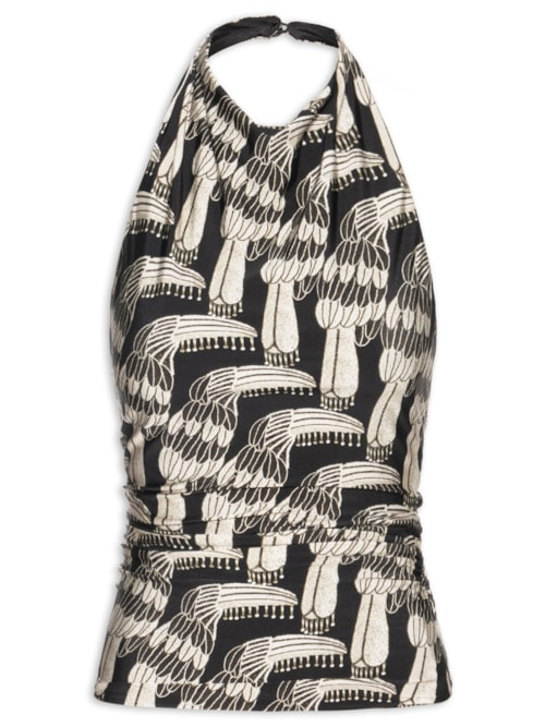 Blusa feminina Frente Única Tucanário - Preta Blusa feminina Frente Única Tucanário - Preta