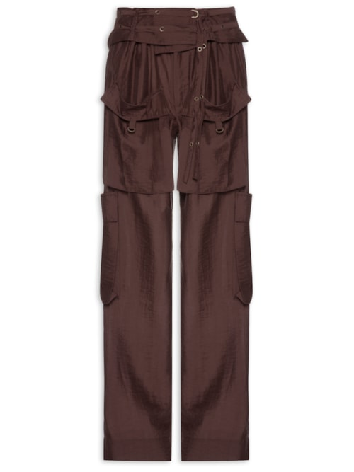 Calça Feminina Cargo Bolsos - Marrom Calça Feminina Cargo Bolsos - Marrom