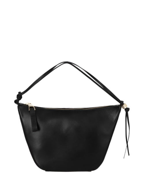 Bolsa Feminina Pequena Hobo Em Couro - Preto Bolsa Feminina Pequena Hobo Em Couro - Preto