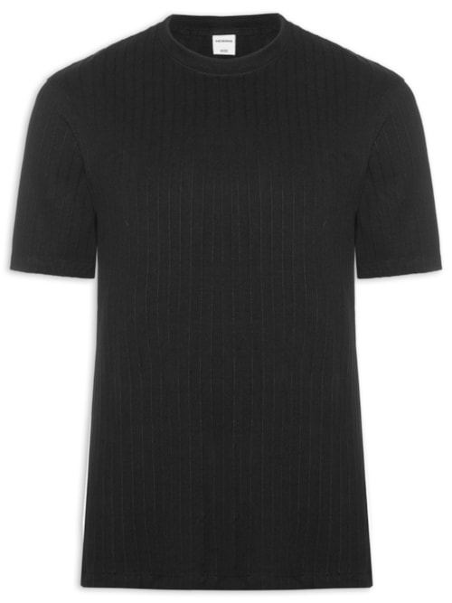 Camiseta Masculina Em Malha Pique Confort Fit Texturizada - Preto Camiseta Masculina Em Malha Pique Confort Fit Texturizada - Preto