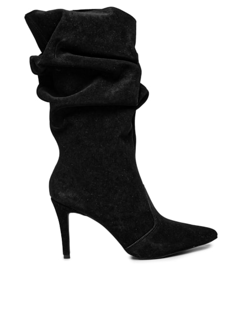 Bota Feminina Slouchy Em Carmuça - Preto Bota Feminina Slouchy Em Carmuça - Preto