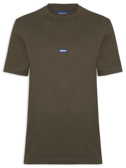 Camiseta Masculina Crew Neck Blue Logo Nieros - Marrom Camiseta Masculina Crew Neck Blue Logo Nieros - Marrom