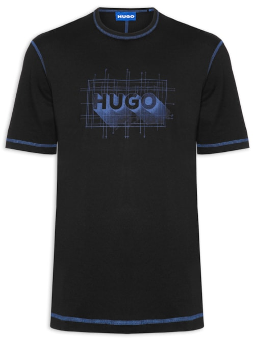 Camiseta Masculina Contrast Crew Neck Nothal - Preto