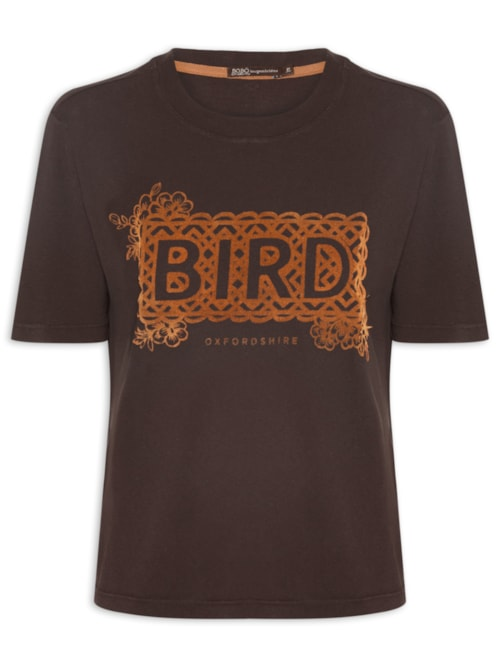 Camiseta Feminina Bird BB - Marrom Camiseta Feminina Bird BB - Marrom