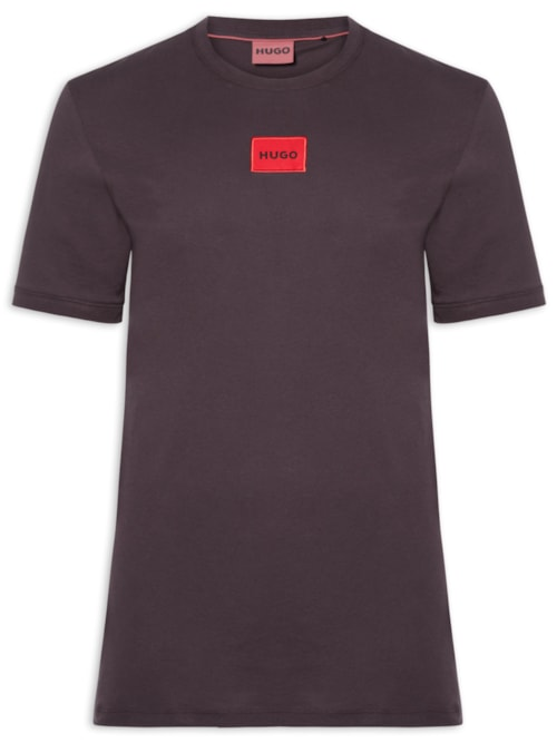 Camiseta Masculina Logo- Label Crew Neck Diragolino - Marrom Camiseta Masculina Logo- Label Crew Neck Diragolino - Marrom