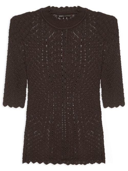 Blusa Feminina Manga Curta Palermo Tree - Marrom Blusa Feminina Manga Curta Palermo Tree - Marrom