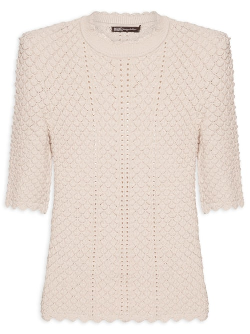 Blusa Feminina Manga Curta Palermo Tree - Bege Blusa Feminina Manga Curta Palermo Tree - Bege