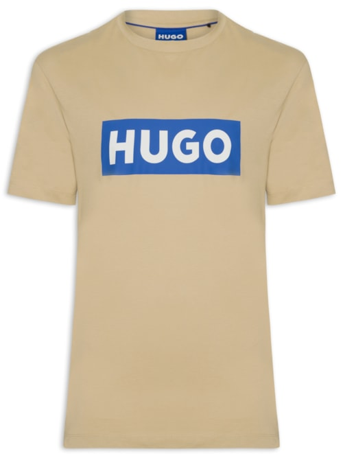 Camiseta Masculina Regular-Fit Crew Neck Blue Logo - Bege Camiseta Masculina Regular-Fit Crew Neck Blue Logo - Bege