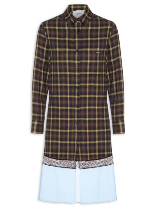 Camisa Feminina Multi Layer Shirt Dress - Marrom Camisa Feminina Multi Layer Shirt Dress - Marrom