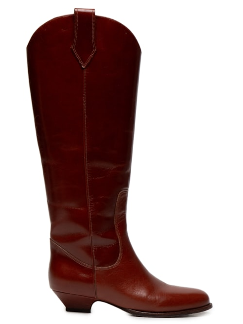 Bota Feminina Couro Stella - Marrom Bota Feminina Couro Stella - Marrom