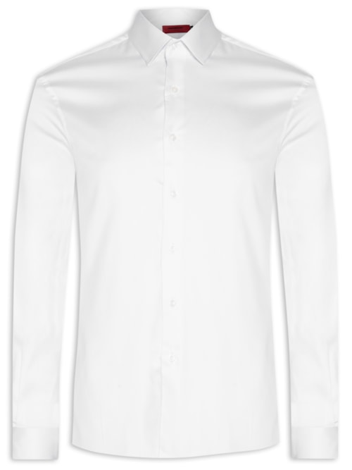 Camisa Masculina Cetim Elastano Manga Longa - Branco Camisa Masculina Cetim Elastano Manga Longa - Branco