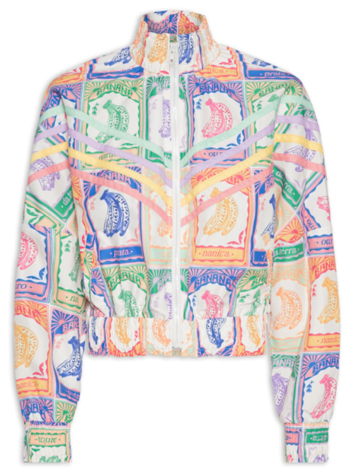 Jaqueta Feminina Nylon Banana Selo - Bege Jaqueta Feminina Nylon Banana Selo - Bege