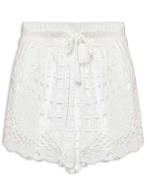 Short Artesanal Listra Tropical - Branco