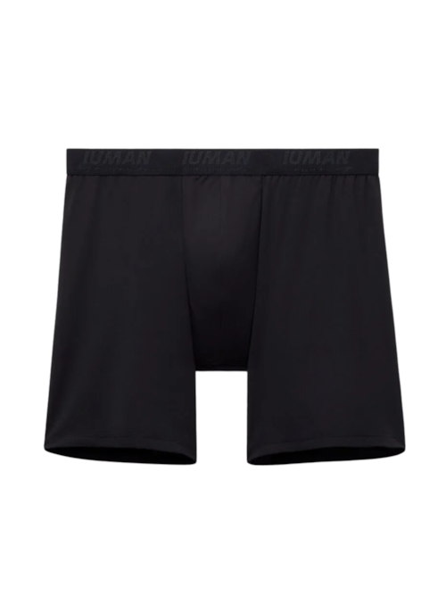 Cueca Boxer Comprida Em Microfibra - Preto Cueca Boxer Comprida Em Microfibra - Preto