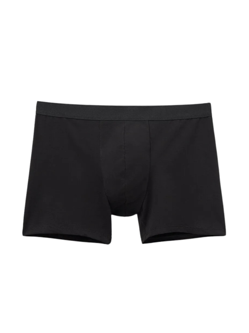 Cueca Boxer Em Algodão Supima Com Elástico Visível - Preto Cueca Boxer Em Algodão Supima Com Elástico Visível - Preto