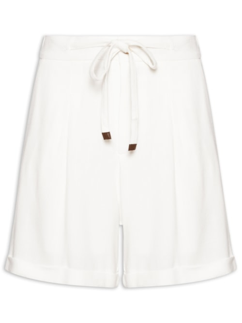 Short Feminino Amarração com Linho Branco