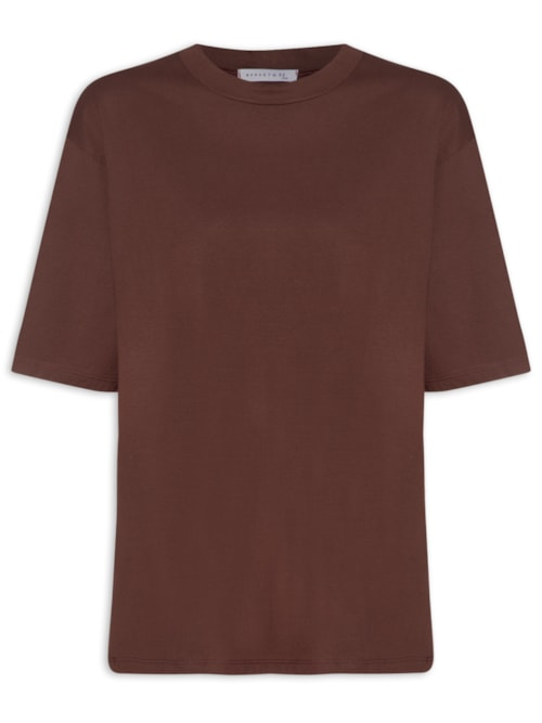 Camiseta Feminina Oversized - Marrom Camiseta Feminina Oversized - Marrom