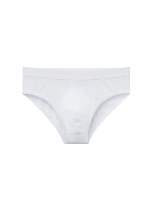 Cueca Slip Em Algodão Supima Com Elástico Visível - Branco Cueca Slip Em Algodão Supima Com Elástico Visível - Branco