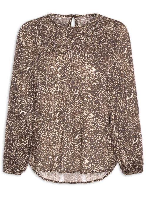 Blusa Feminina Pala Lastéx Estampa Kira - Animal Print Blusa Feminina Pala Lastéx Estampa Kira - Animal Print