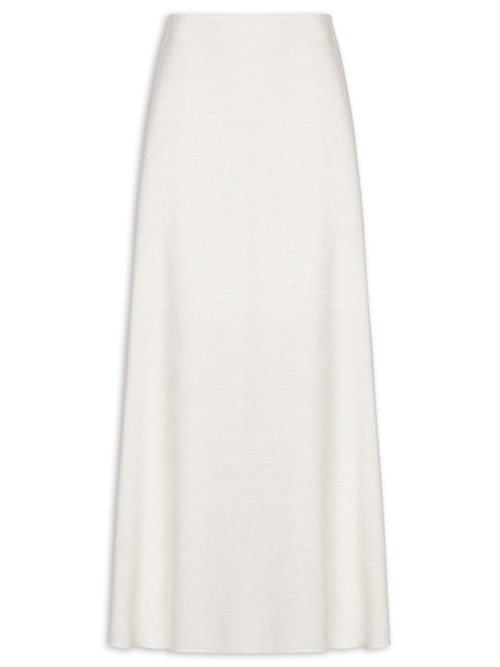 Saia Midi Evasê - Off White Saia Midi Evasê - Off White