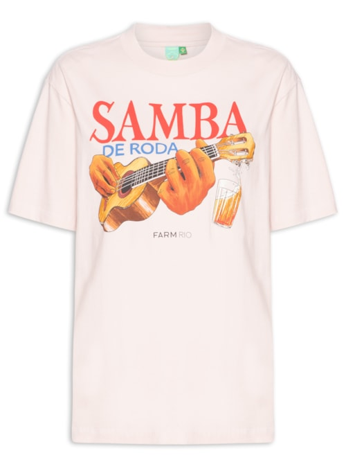Camiseta Feminina Média Samba De Roda - Rosa Camiseta Feminina Média Samba De Roda - Rosa