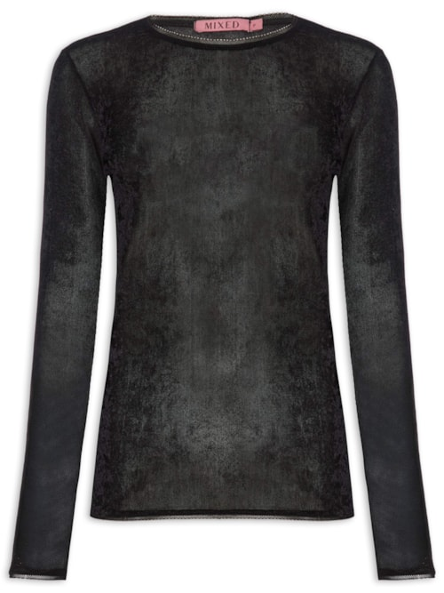 Blusa Feminina Tule Emily I26 - Preto Blusa Feminina Tule Emily I26 - Preto