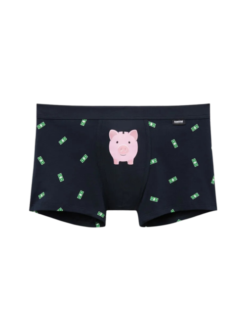 Cueca Boxer Com Estampa De Dólar Em Algodão Supima - Azul Cueca Boxer Com Estampa De Dólar Em Algodão Supima - Azul