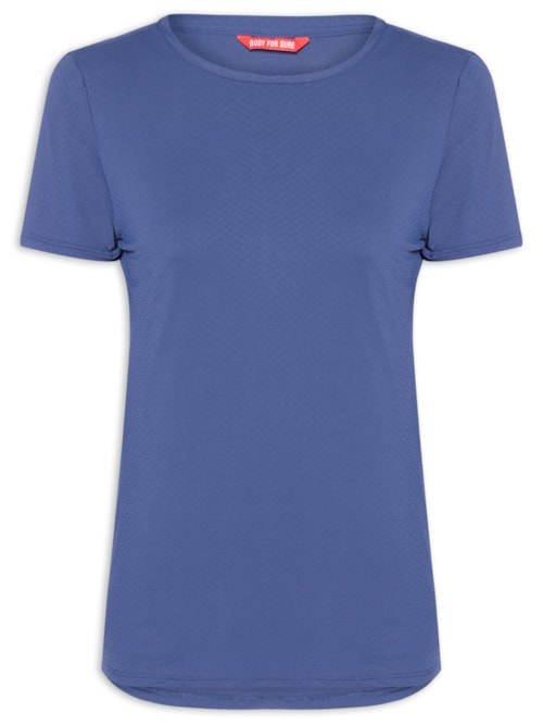 Camiseta Feminina Manga Curta Lisa - Azul Camiseta Feminina Manga Curta Lisa - Azul