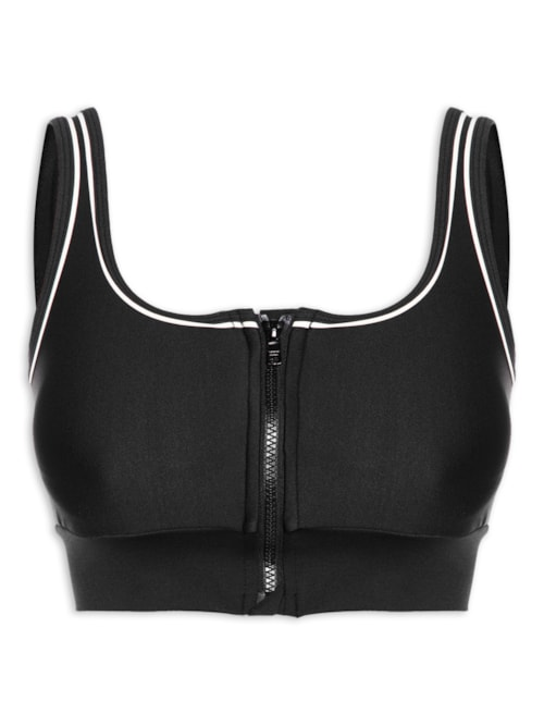 Top Reta Alça Reta Liso - Preto Top Reta Alça Reta Liso - Preto