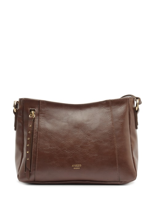Bolsa Feminina Média Eco Cabedal Rus - Marrom