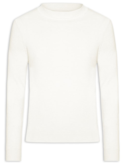 Tricot Masculino Gola Alta Básico - Off White Tricot Masculino Gola Alta Básico - Off White