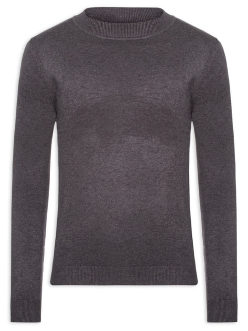 Tricot Masculino Gola Alta Básico - Cinza Tricot Masculino Gola Alta Básico - Cinza