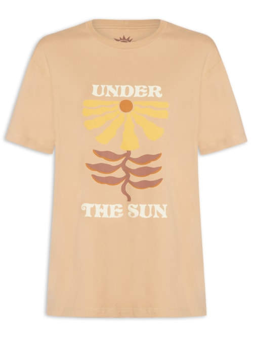 Camiseta Feminina Silk Under The Sun - Bege Camiseta Feminina Silk Under The Sun - Bege