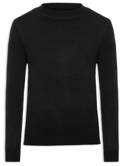 Tricot Masculino Gola Alta Básico - Preto Tricot Masculino Gola Alta Básico - Preto