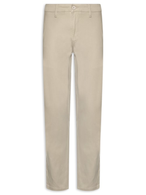 Calça Masculina Em Sarja Modelo Chino - Bege
