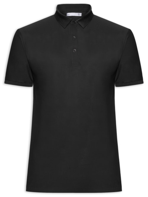 Polo Masculina Toque Gelado Sem Costura - Preto Polo Masculina Toque Gelado Sem Costura - Preto