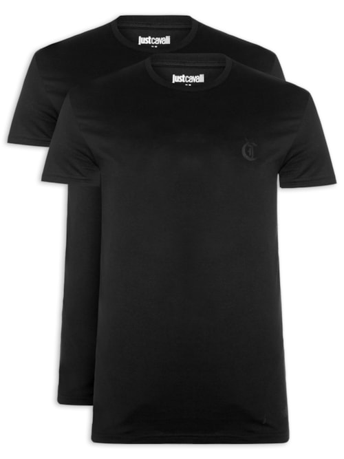 Kit Camisetas Masculinas 2 Peças Short Sleeve - Preto