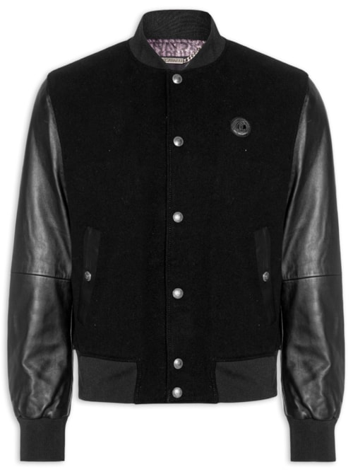 Jaqueta Masculina Varsity Mix - Preto Jaqueta Masculina Varsity Mix - Preto