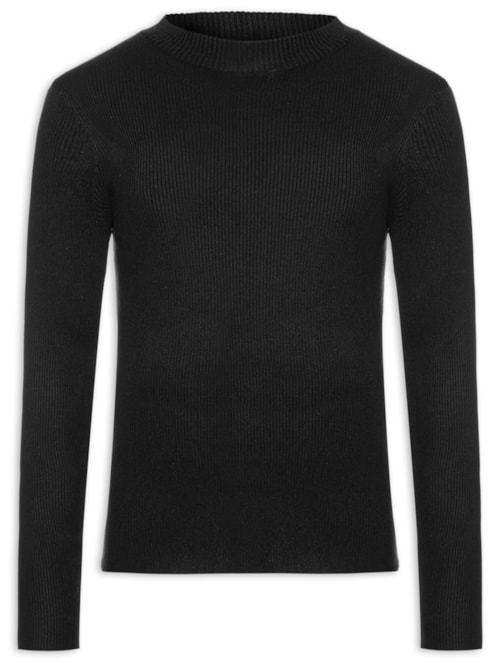 Tricot Masculino Gola Redonda Viscose - Preto Tricot Masculino Gola Redonda Viscose - Preto