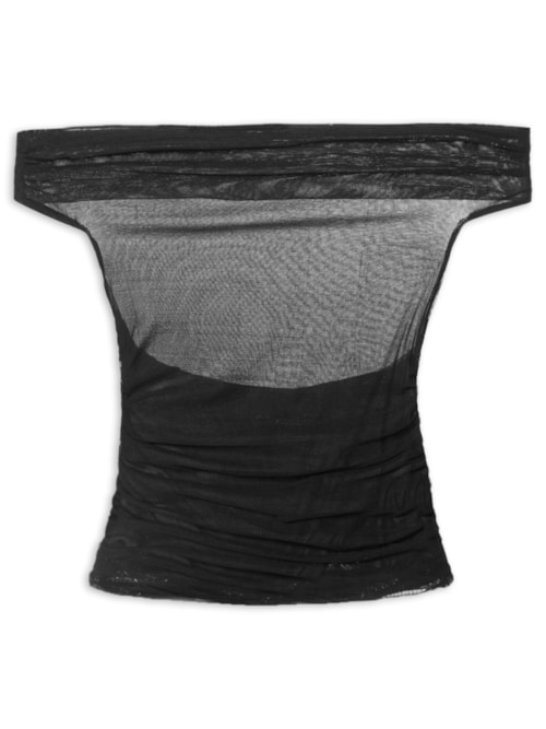 Blusa Feminina Justa Ombro a Ombro - Preto Blusa Feminina Justa Ombro a Ombro - Preto