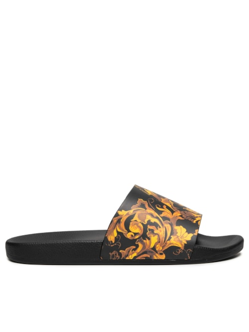 Chinelo Masculino Vjc Fondo Slide Barocco Logo - Preto Chinelo Masculino Vjc Fondo Slide Barocco Logo - Preto