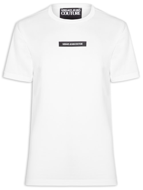 Camiseta Masculina Regular-Fit Logo Patch - Branco Camiseta Masculina Regular-Fit Logo Patch - Branco