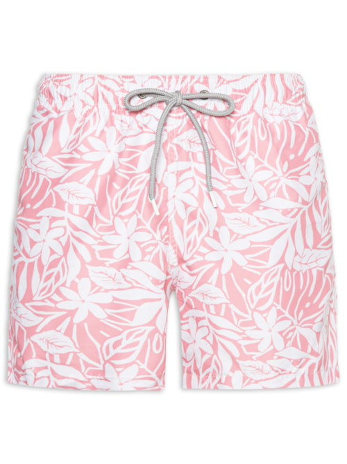 Short Masculino De Praia Estampa Tropical - Laranja Short Masculino De Praia Estampa Tropical - Laranja