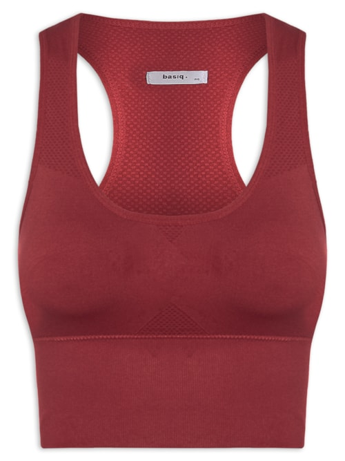 Top Feminino Fitness Com Bojo Removível - Vermelho Top Feminino Fitness Com Bojo Removível - Vermelho
