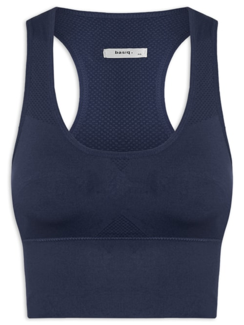 Top Feminino Fitness Com Bojo Removível - Azul Top Feminino Fitness Com Bojo Removível - Azul