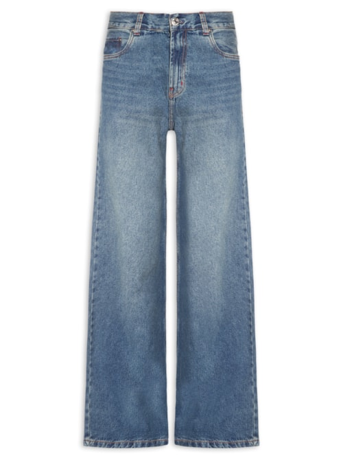 Calça Jeans Feminina Wide Leg - Azul