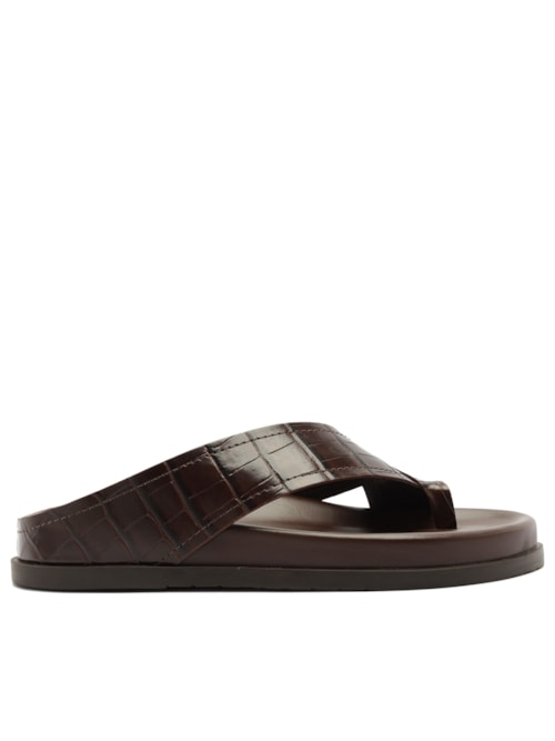 Sandália Papete Eco Croco Glint - Marrom Sandália Papete Eco Croco Glint - Marrom